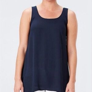 Spanx Tops Spanx Perfect Length Top Chiffon Tank Women's Port Navy Medium